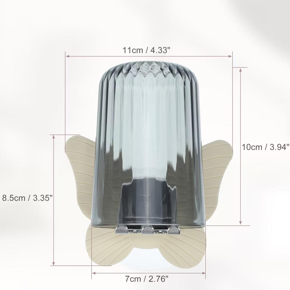 Bathrooms Wall Mounted Butterfly Shape Toothbrush Holder with Cup Beige 4.33"x3.35" 1 Set - Image 6