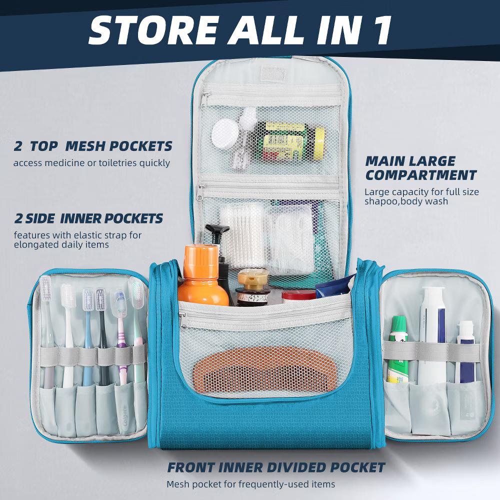 Large Capacity Toiletry Bag for Women and Men, Hanging Toiletry Organizer Cosmetics Makeup Bag - Image 34
