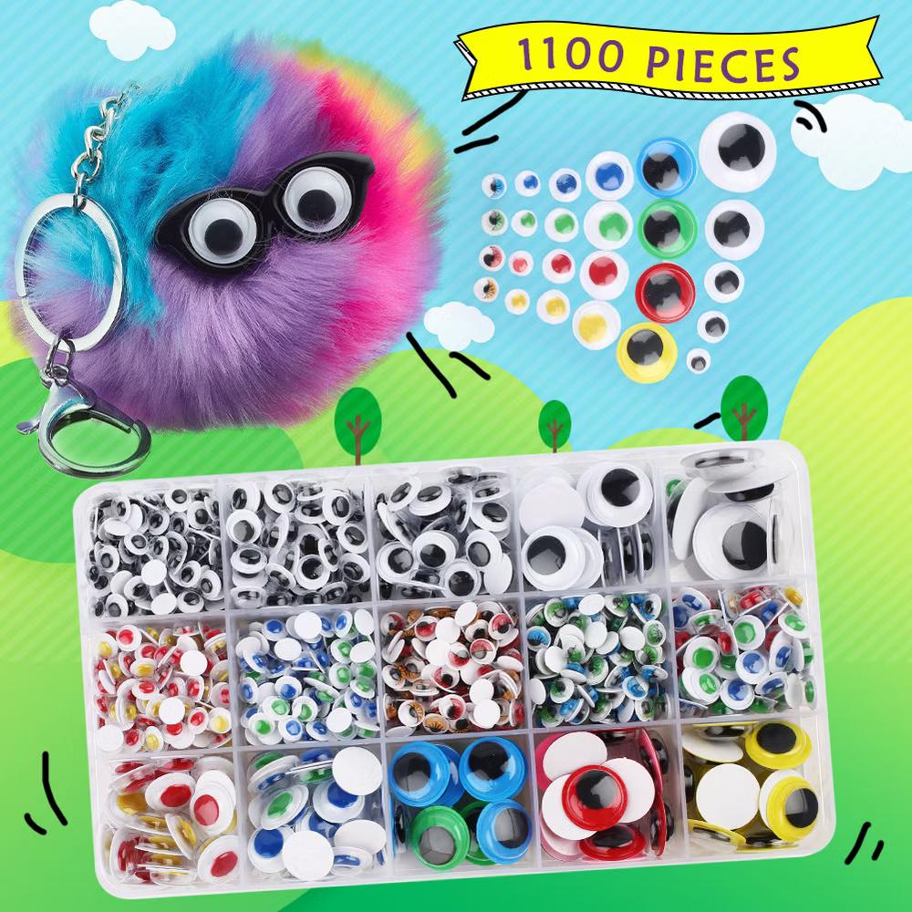 LotFancy 1100Pcs Googly Eyes Self Adhesive for Crafts, Plastic Wiggle Eyes Multi-Color - Image 5