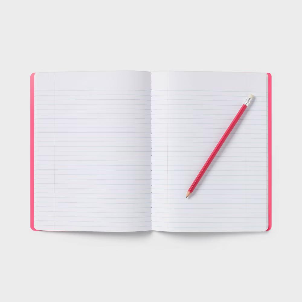 College Rule Composition Notebook 7.5"x9.75" Poly Cover Pink - Image 2