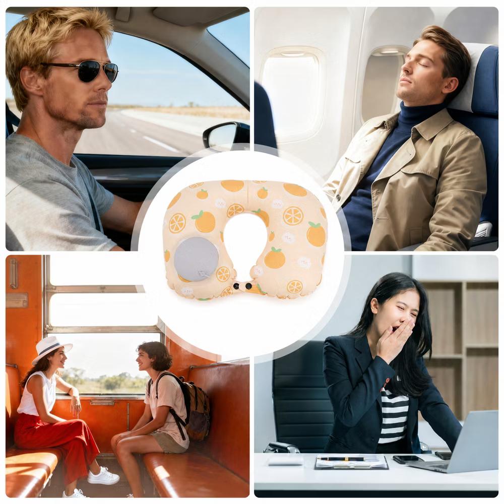 Ice Silk Inflatable Travel Pillow 1 Pc - Image 25