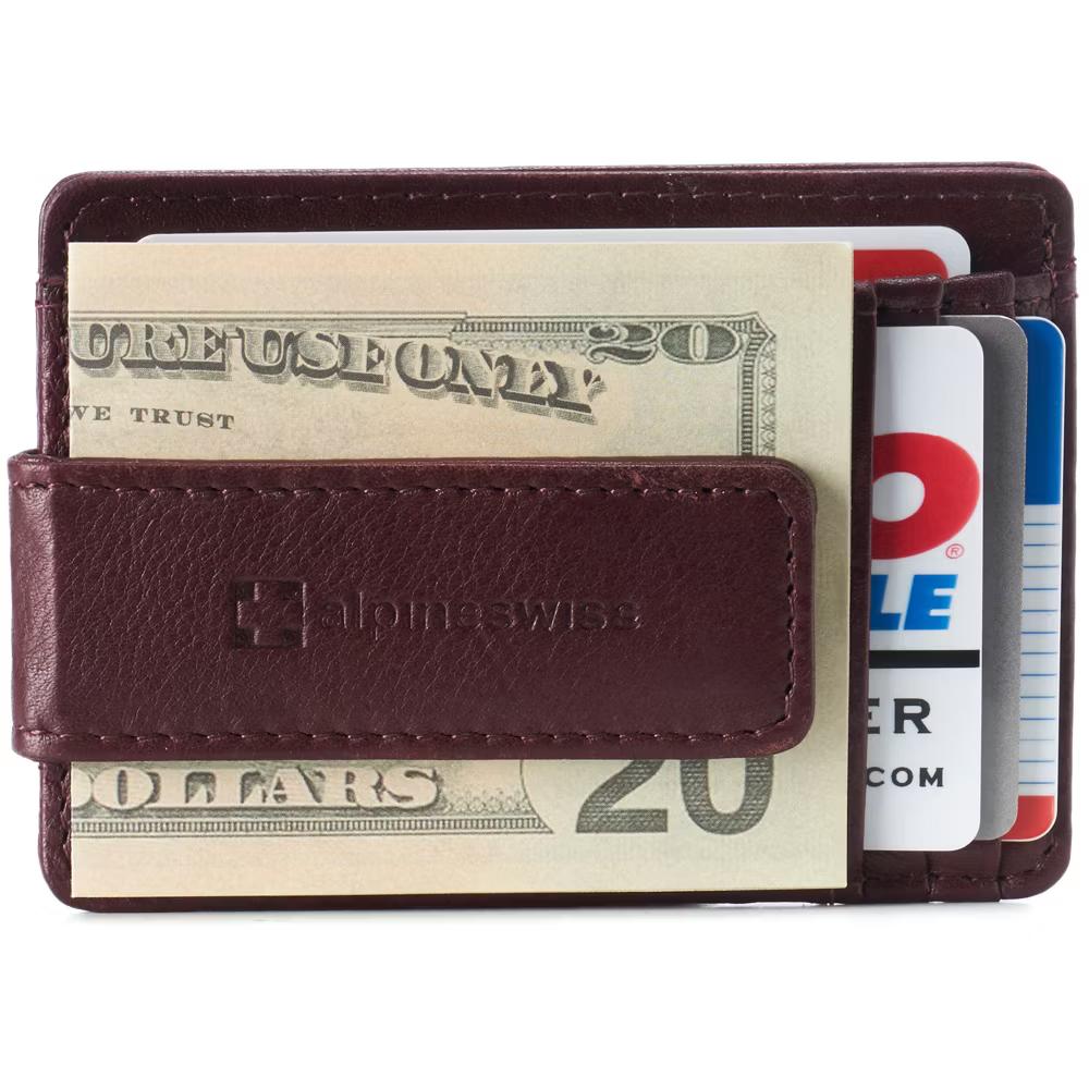 Alpine Swiss Harper Mens RFID Slim Money Clip Front Pocket Wallet Minimalist Leather ID Card Holder - Image 15