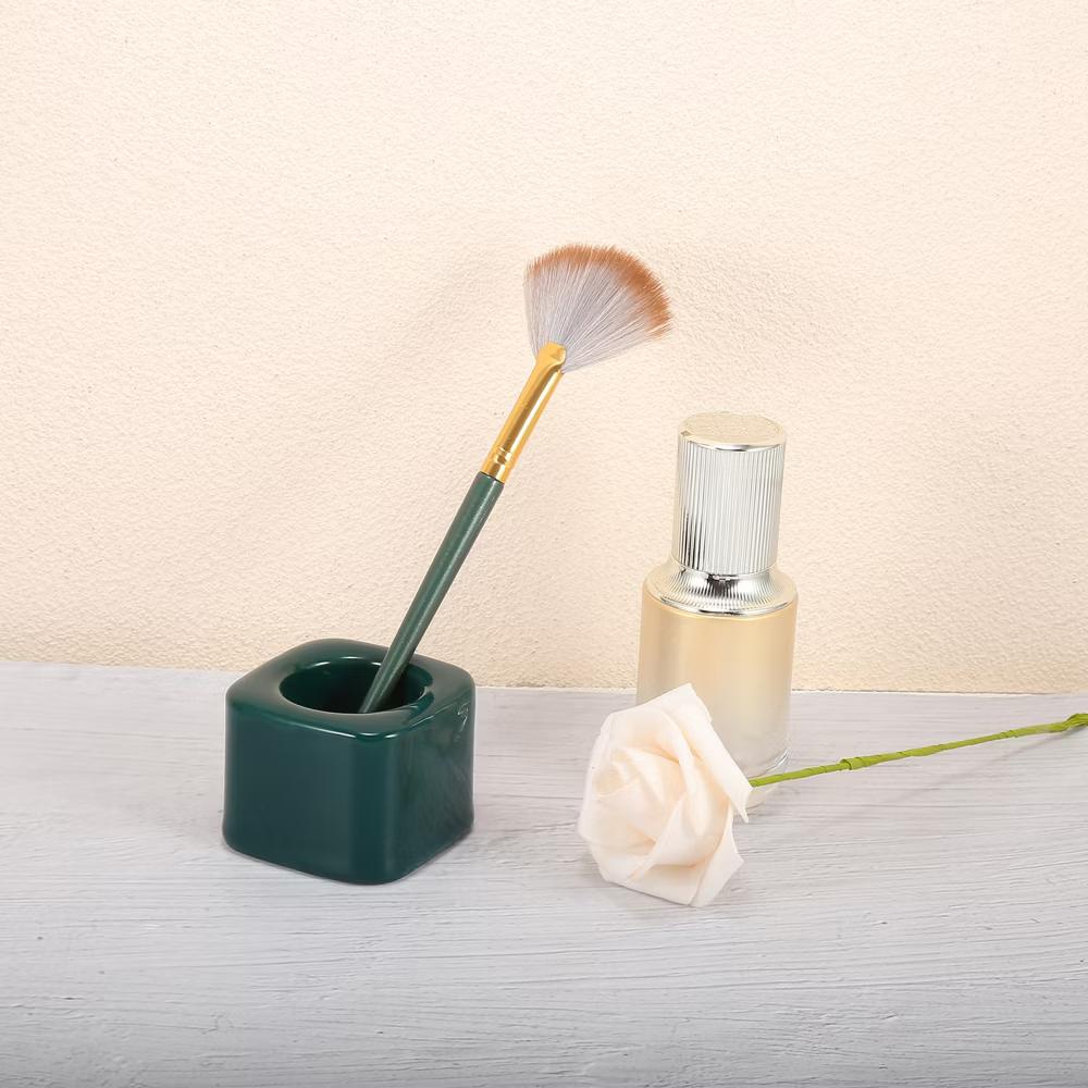 Bathroom Square Mini Ceramic Toothbrush Holder 2.2"x1.73" 2Pcs - Image 11