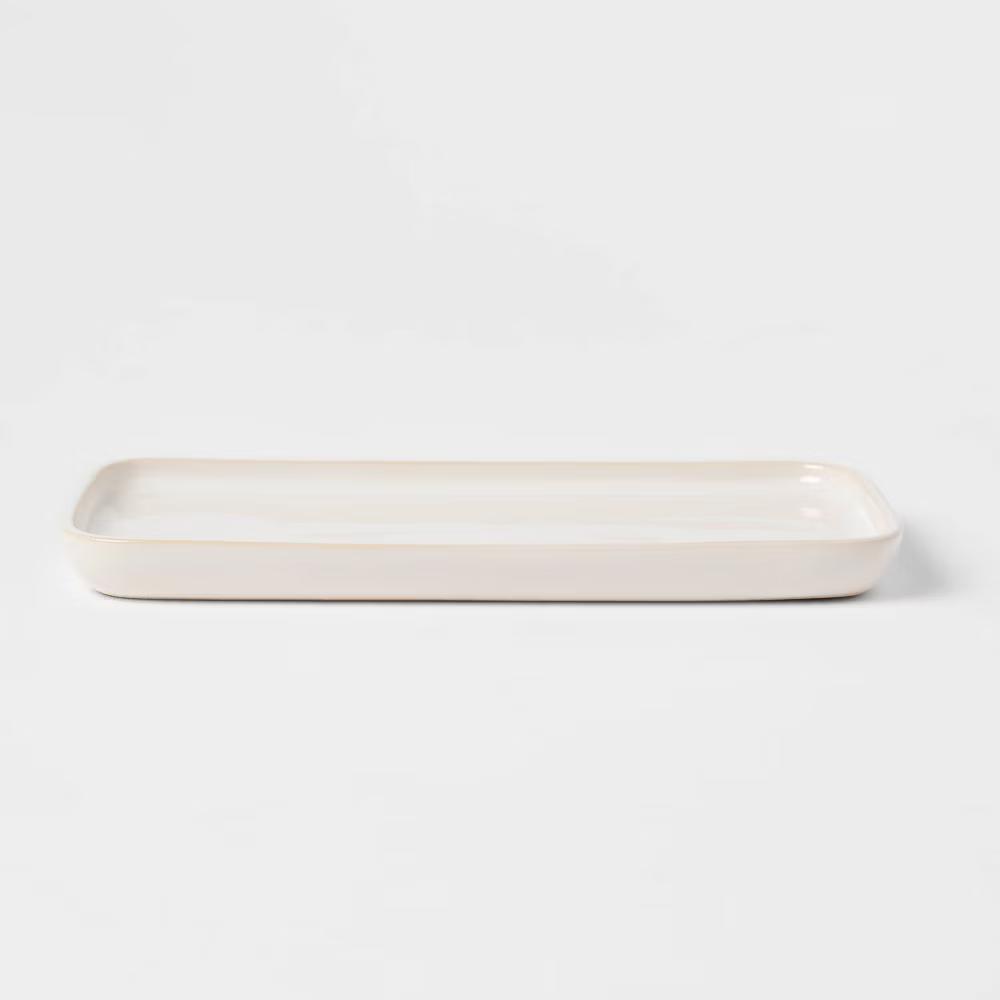 Ceramic Vanity Tray White