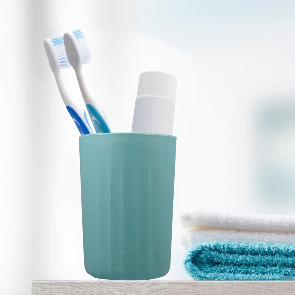 Bathroom Tumbler with Smooth Lines Wheat Straw Cup for Bathroom for Toothpaste 4.09''x2.80'' 1Pc - Image 21