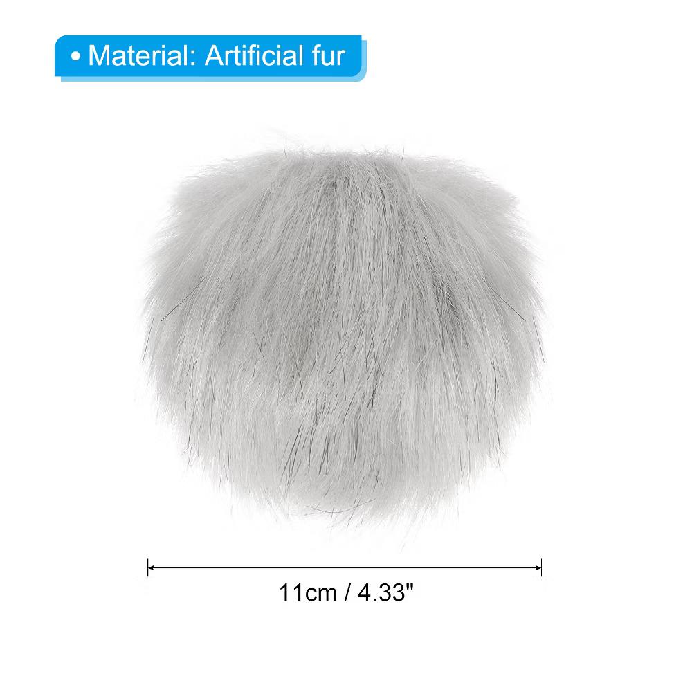 Fluffy Soft Elastic Faux Fur Pom Poms for Hats DIY Scarves 6 Pcs - Image 13