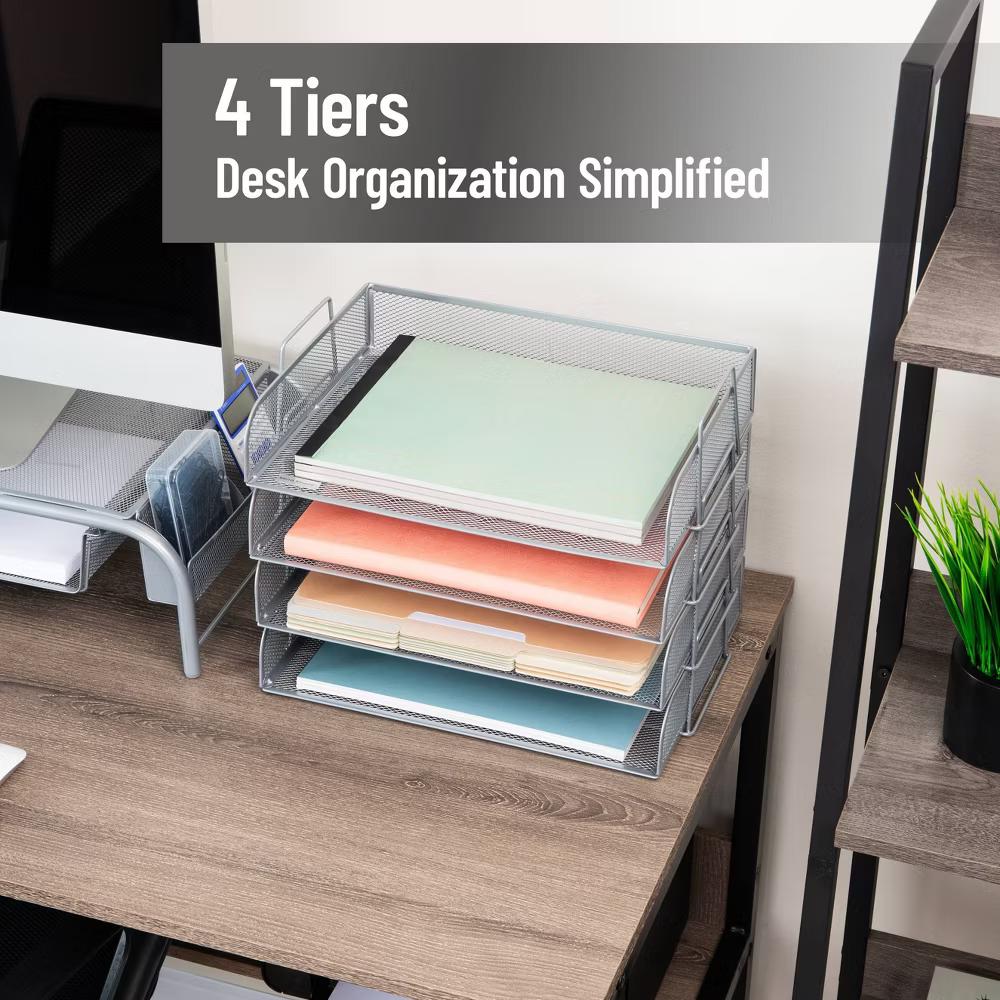 Metal Desk Trays Silver - Image 3
