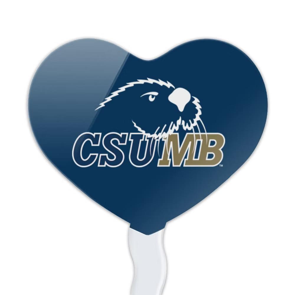 California State University Monterey Bay Primary Logo Heart Love Cupcake Picks Toppers Decoration Set of 6 - Image 6