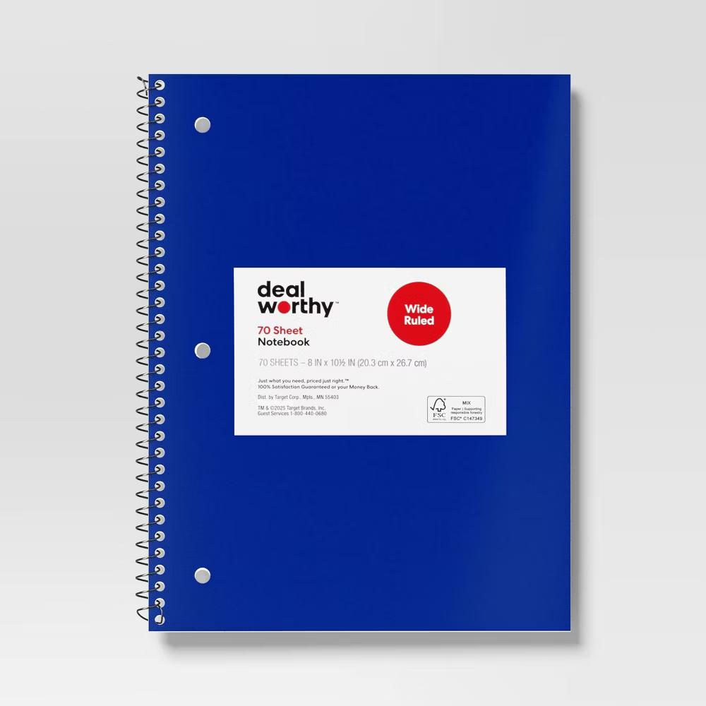 Subject Spiral Notebook Wide Ruled - Image 5