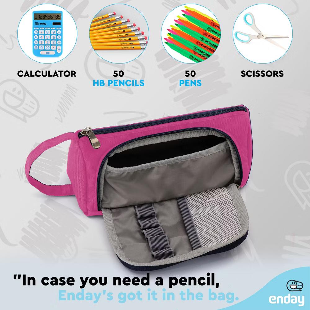 Large Capacity Pencil Case, 3-Compartment Zipper Pencil Pouch, Cute Pencil Case Organizer - Image 19