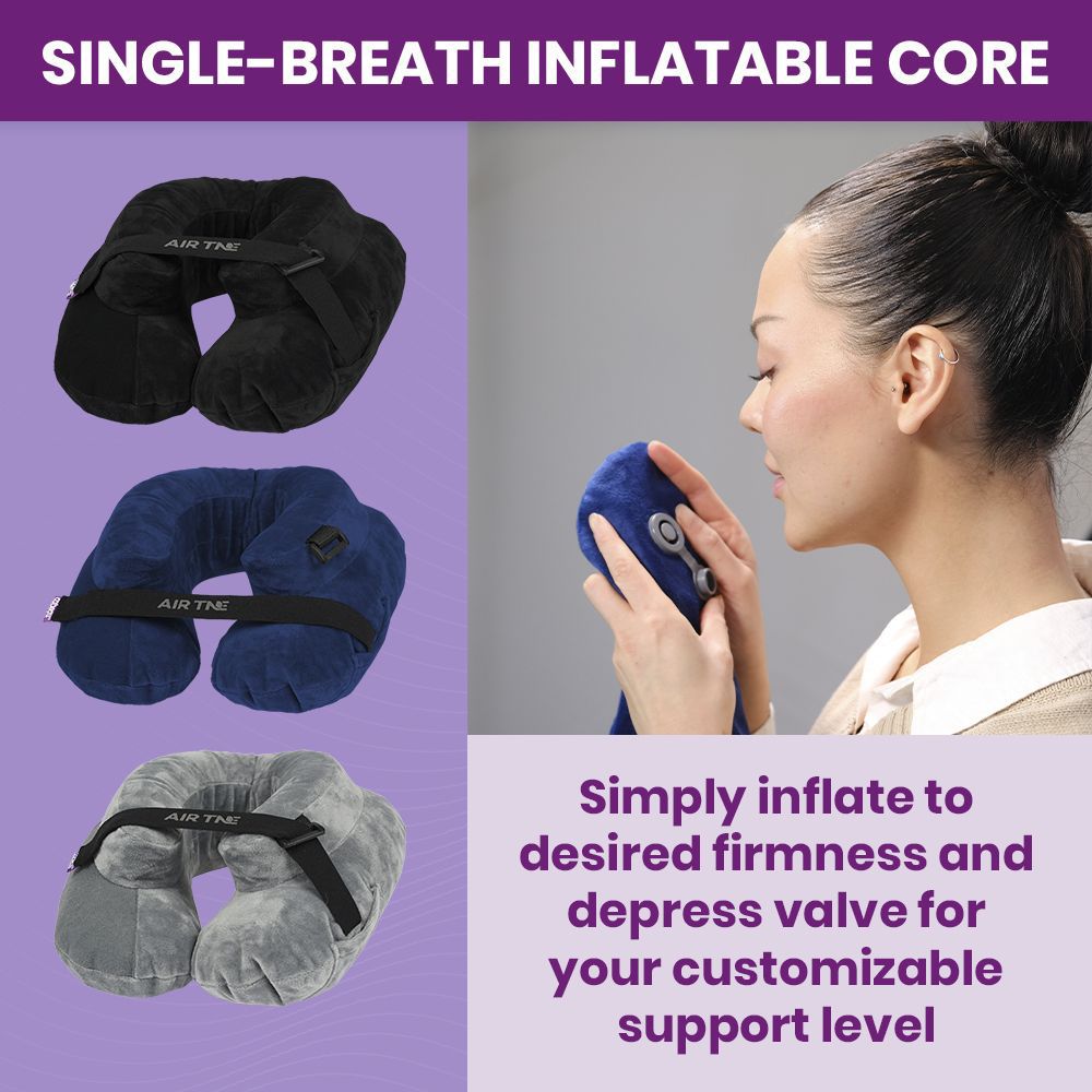 Cabeau AirTNE Inflatable Travel Neck Pillow, Lightweight, One Size - Image 4