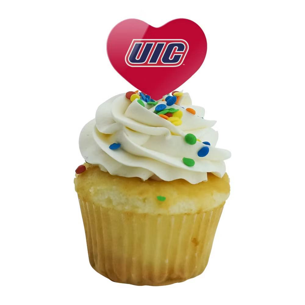 UIC Primary Logo Heart Love Cupcake Picks Toppers Decoration Set of 6 - Image 3
