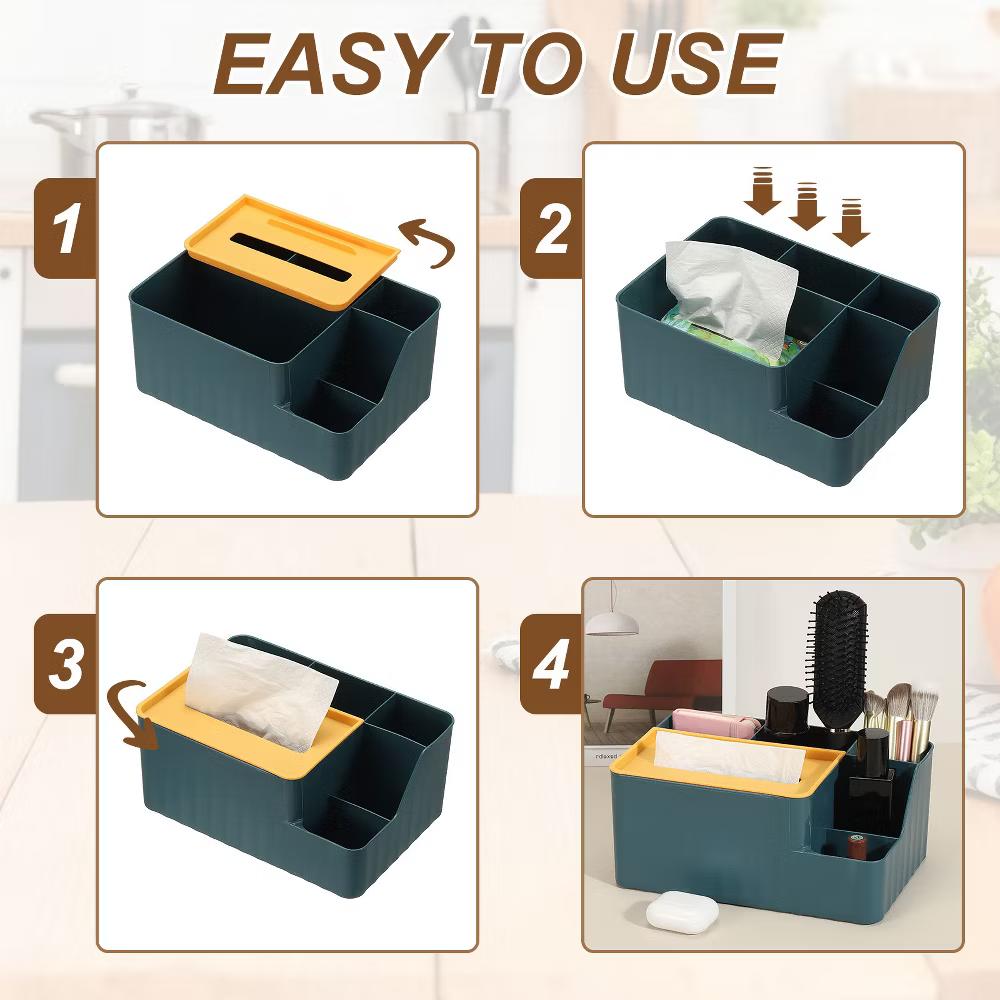 Tissue Box Holder, Plastic Facial Tissue Box Cover