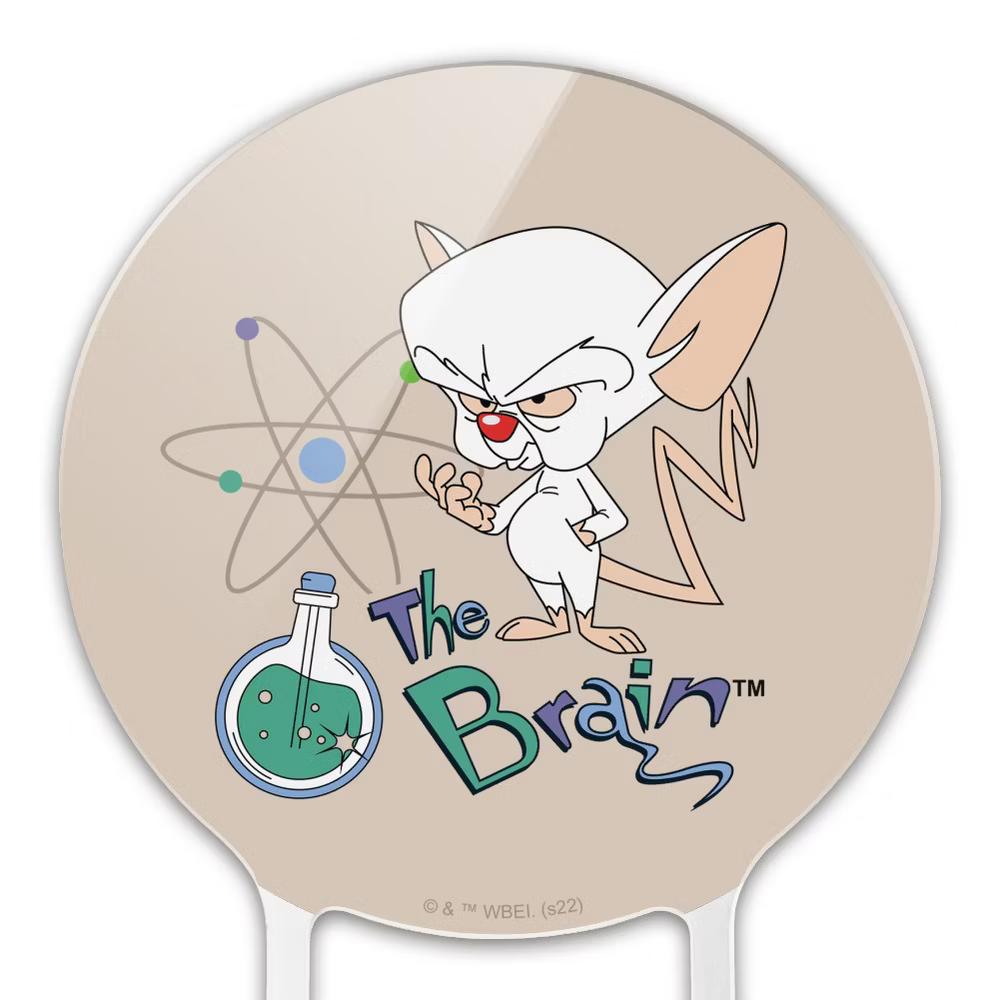 Pinky and the Brain The Brain Acrylic Cake Topper - Image 5