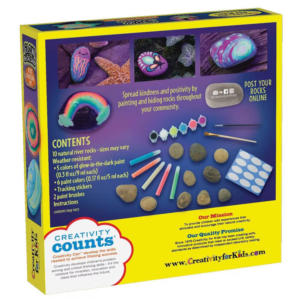 Creativity for Kids Glow in the Dark Rock Painting Kit: DIY Art for Kids Activities, Painted Rock Kits, Ages 6 - Image 7