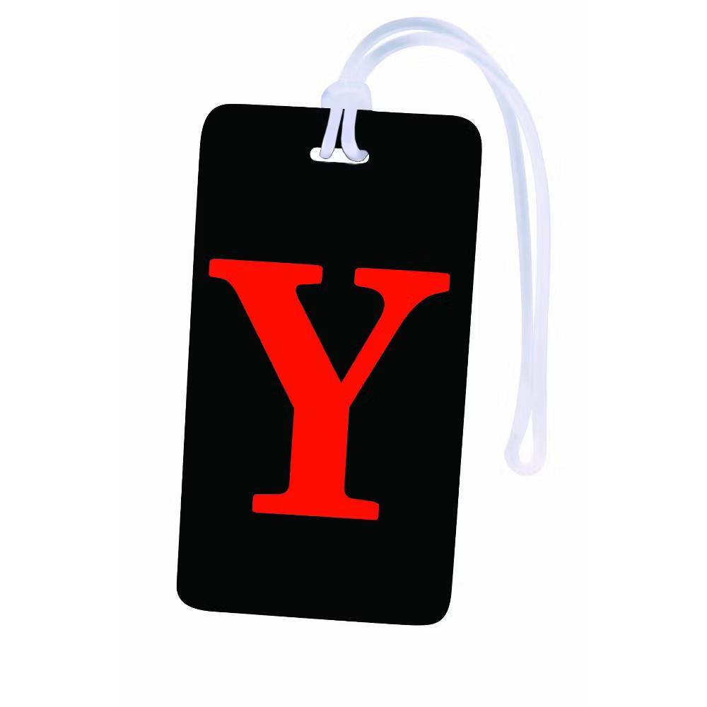 Fifth Avenue Manufacturers Initial Luggage Tag Personalized ID in Red