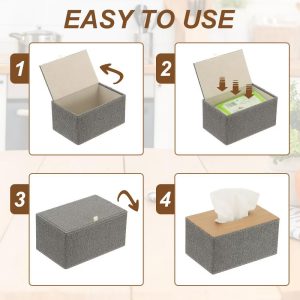 Rectangle Magnetic Closure Living Room Tissue Box Cover