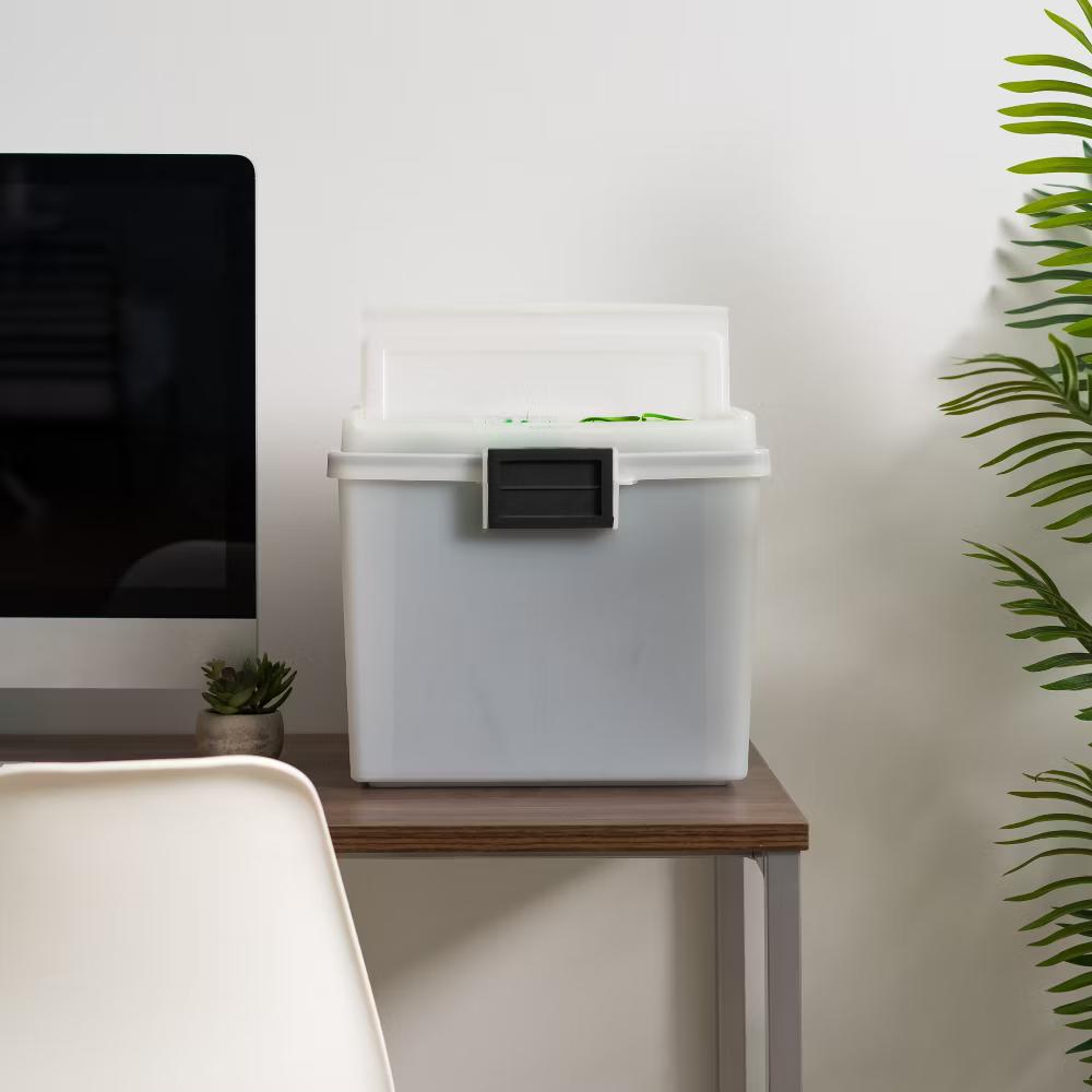 USA Portable Letter Size File Box with Handle for Hanging Folders - Image 22