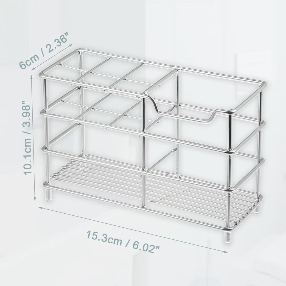 6 Slots 304 Stainless Steel Toothbrush Toothpaste Holder 1 Pc - Image 11