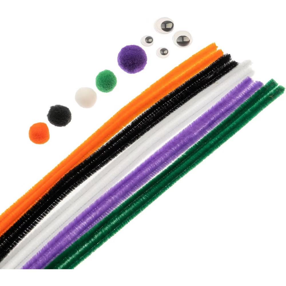 300ct Craft Combo Pack Pipe Cleaners Pompoms Googly Eyes Activity Kits - Image 19