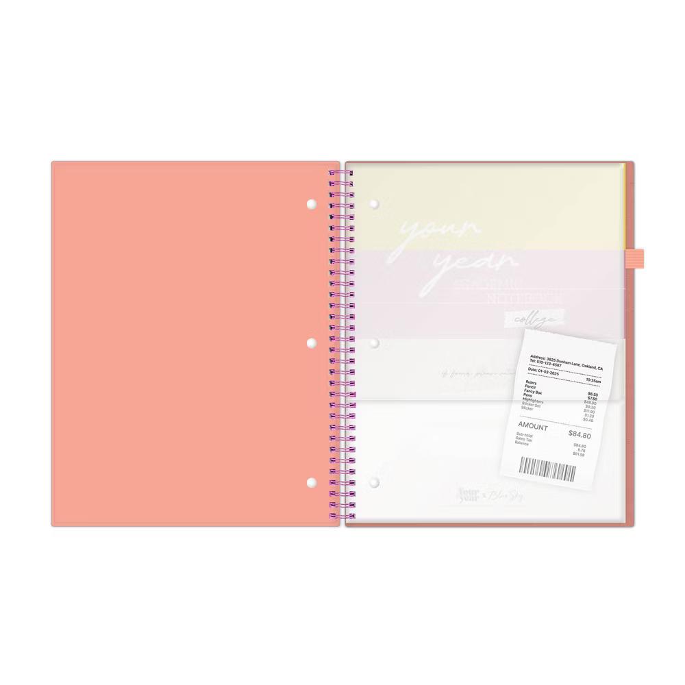 Blue Sky Your Year College Wirebound Notebook 8.5"x11" Orange - Image 5