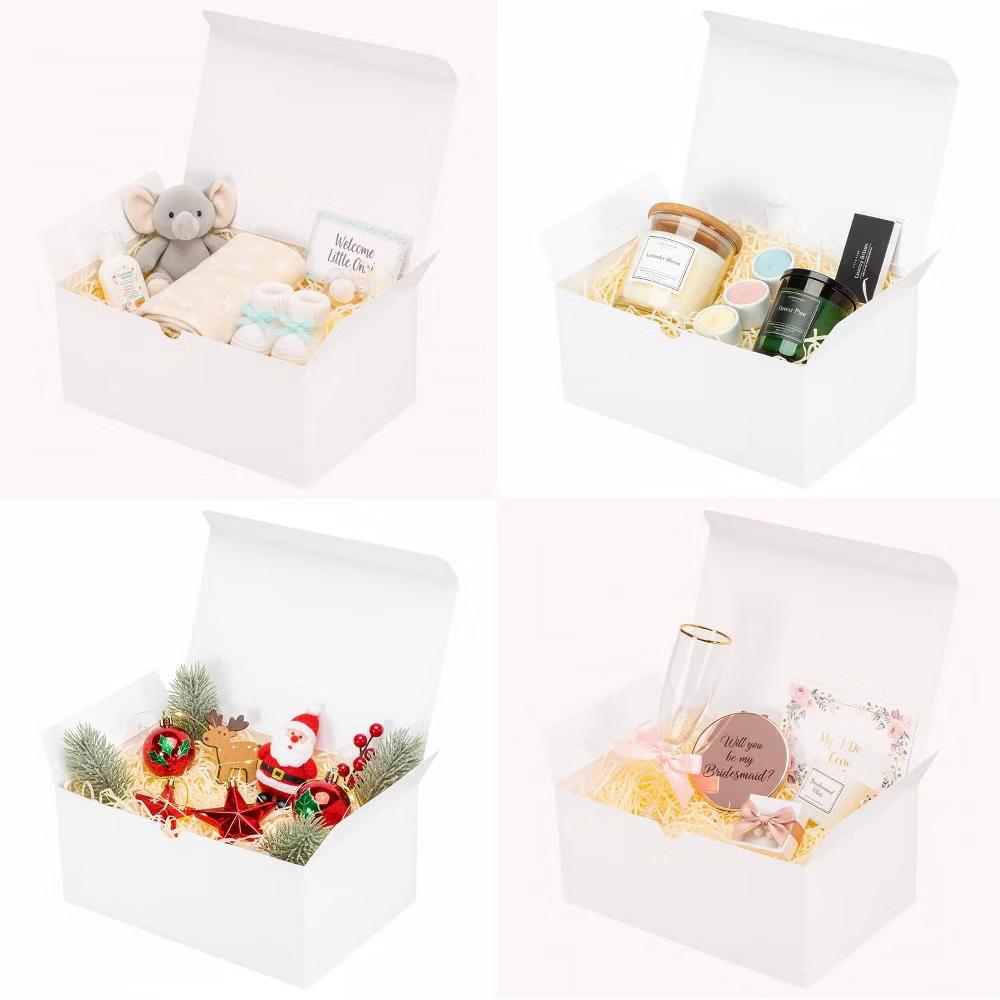 24 Pack White Gift Boxes 9x6x4 Inches Bulk Cardboard Boxes with Lids for Birthday Wedding Bridesmaid Proposal Christmas