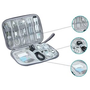 Organizer Case with Zipper Closure Cable Storage Pouch Portable Travel Tech Accessories Organizer Bag