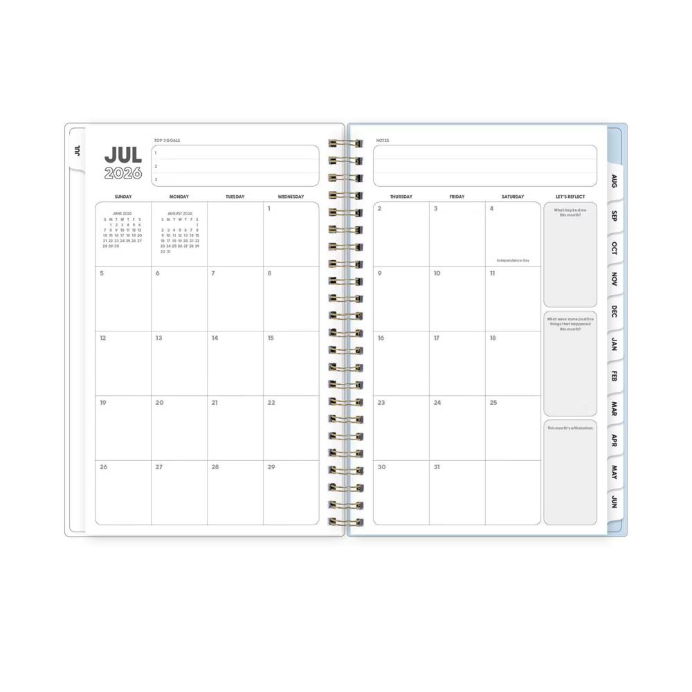 Blue Sky 5"x8" 2026-2027 Weekly/Monthly Calendar Sugar Sky PP with Double Horizontal Pockets Wirebound - Image 4