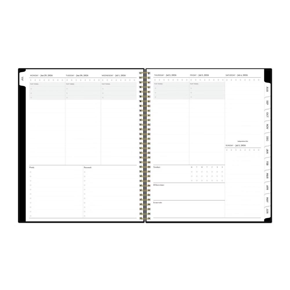 Blue Sky 8.5"x11" 2026-2027 Weekly/Monthly Planner BS Black PP with Double Horizontal Pockets Wirebound - Image 10