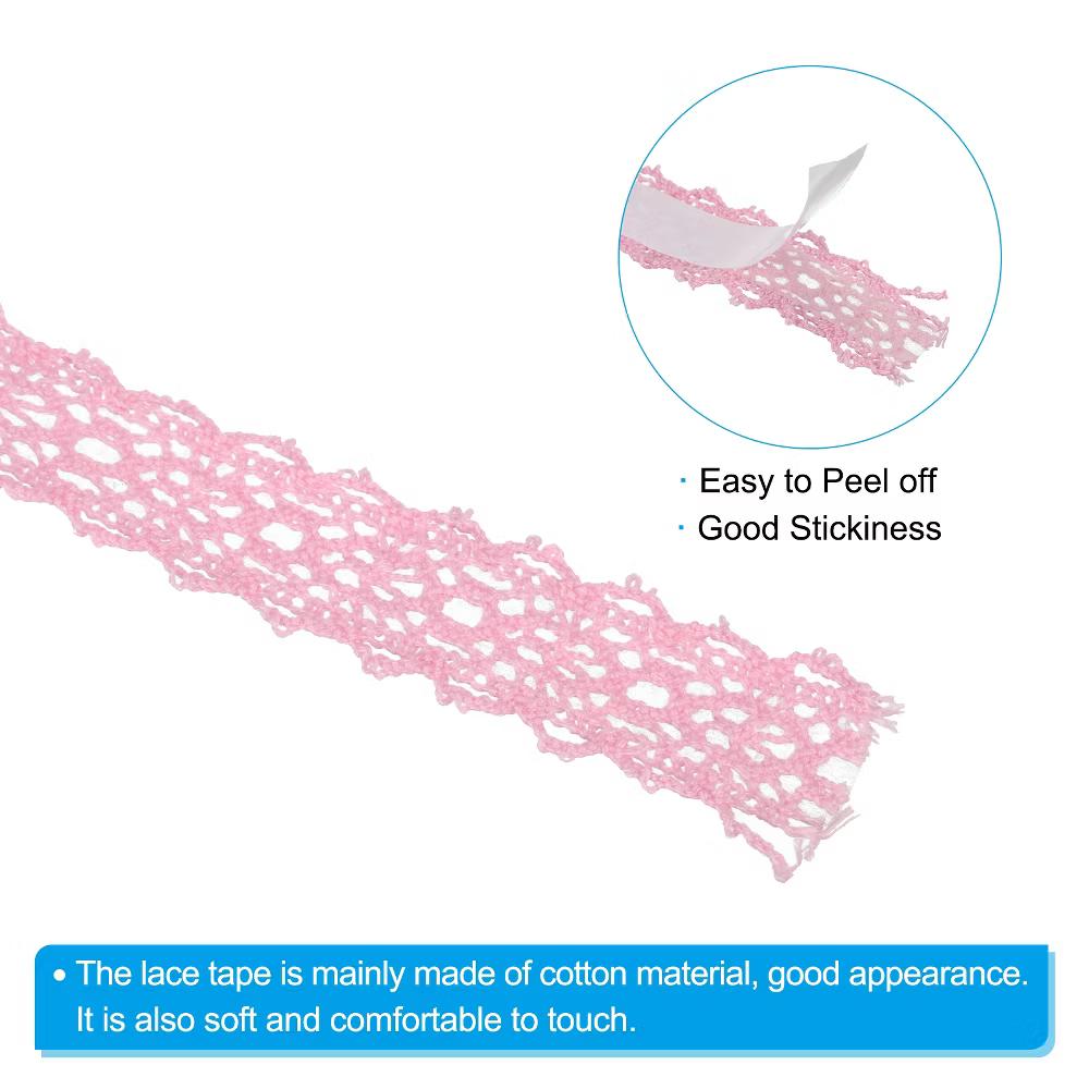 Cotton Self-Adhesive DIY Craft Decorative Lace Ribbon Tapes 0.7" 2 Yards 4 Pcs - Image 14