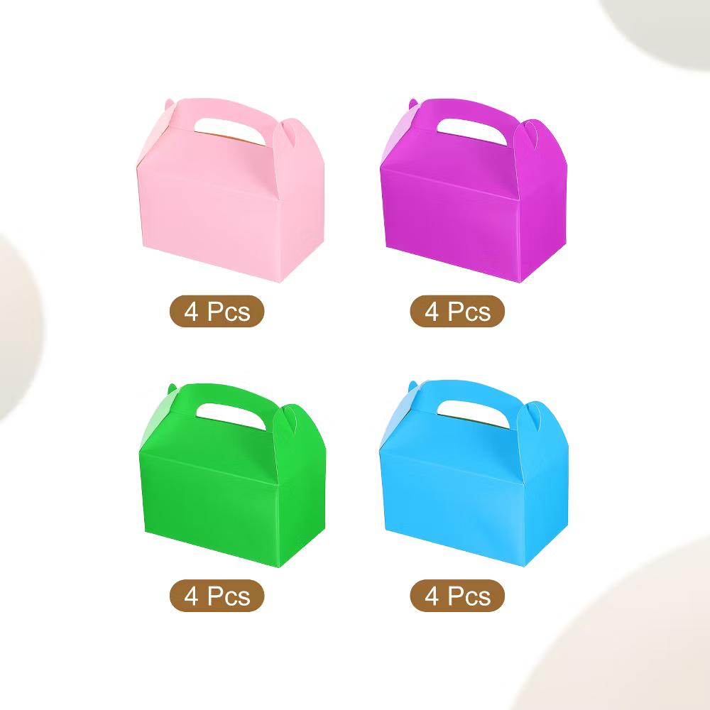 Weddings Christmas Sturdy Structure Gift Wrap Box Favor Box with Handles 16 Pcs - Image 11