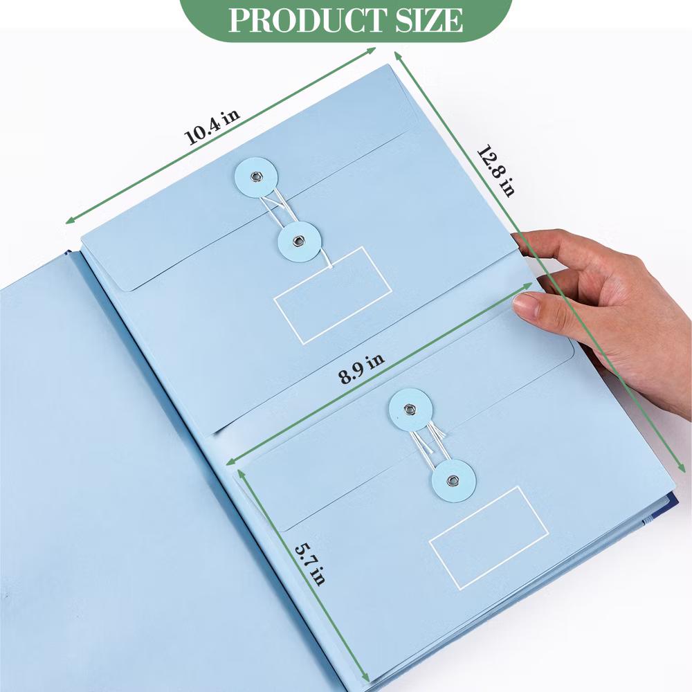 10-Pocket Expanding File Folder Organizer – A4/Letter Size Accordion Document Holder with Elastic Closure & Labels – Durable Acid-Free Paper - Image 3