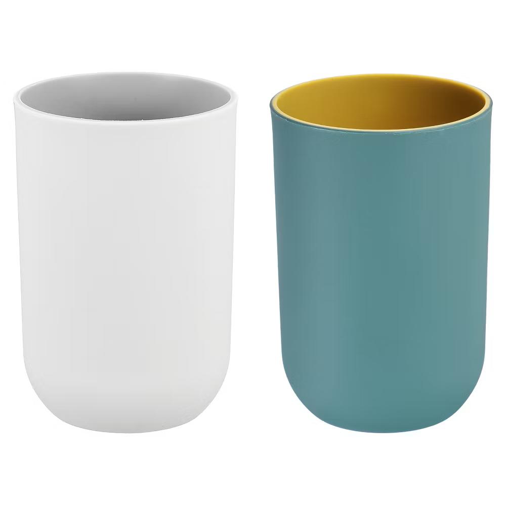 Reusable Plastic Practical Gift Toothbrush Cups 2.6 2.6 4.1 Inch 2 Pcs - Image 7