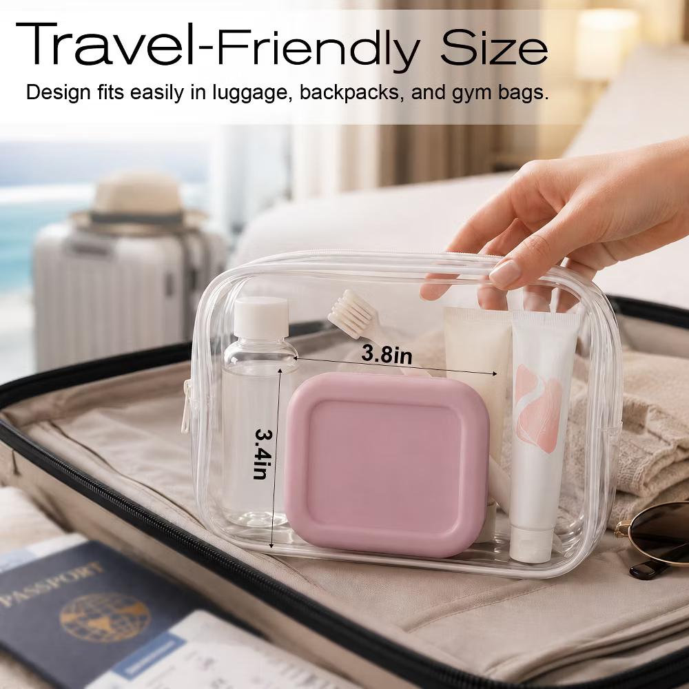 Garnen Bar Soap Holder Travel Case, Soap Dish with Lid, Silicone Travel Soap Case 3.8"x3.4" Self Draining Soap Bar Holder for Bathroom Shower, Pink - Image 5