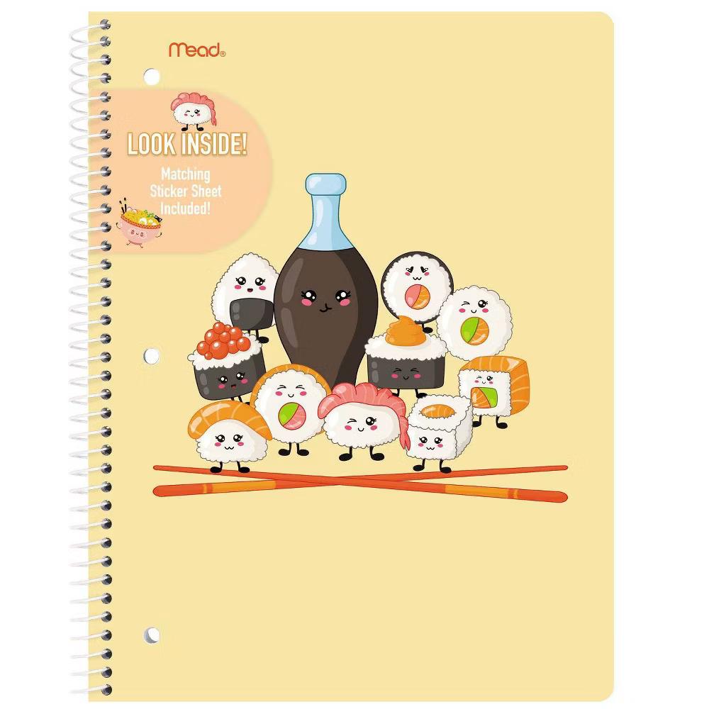 Mead 8"x10.5" College Ruled 'Chop Chop' Notebook and Stickers
