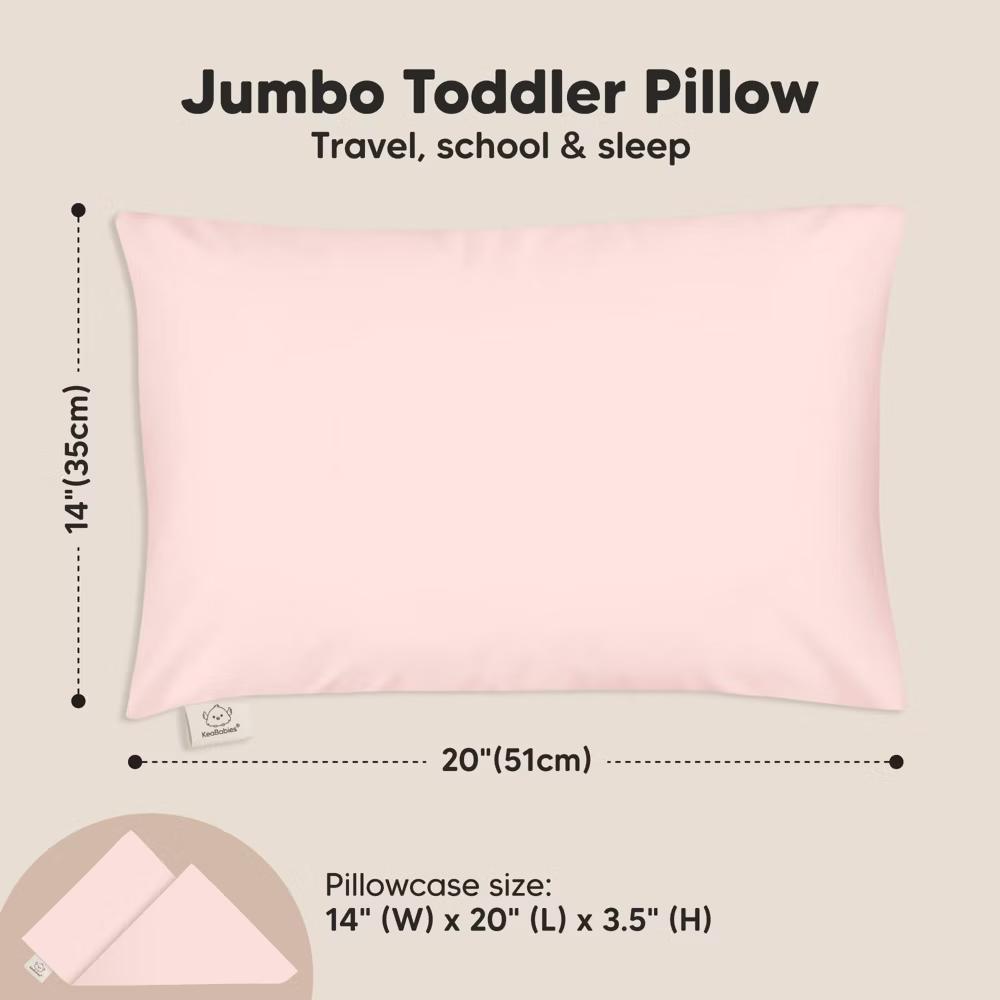 Jumbo Toddler Pillow with Pillowcase, 14X20 Soft Organic Toddler Pillows for Sleeping, Kids Travel Pillow - Image 35
