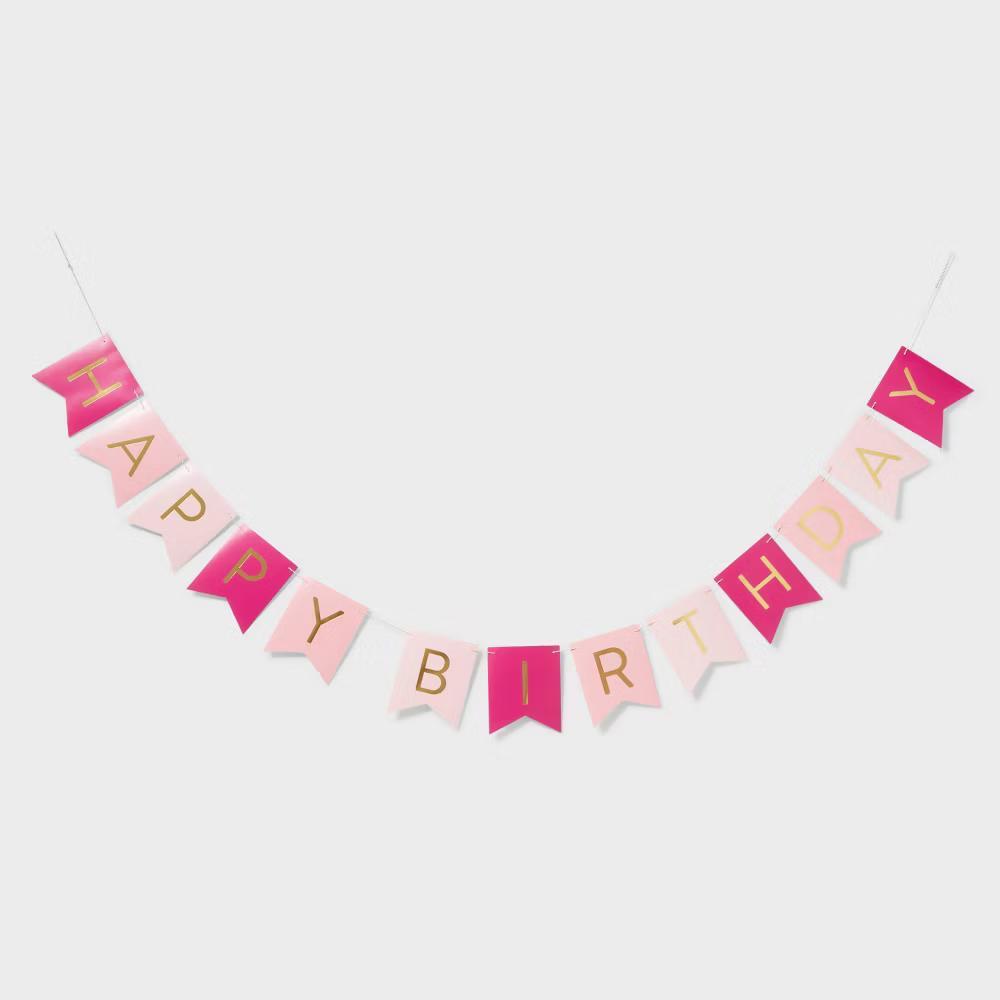 Hot Pink Happy Birthday Banner - Image 2