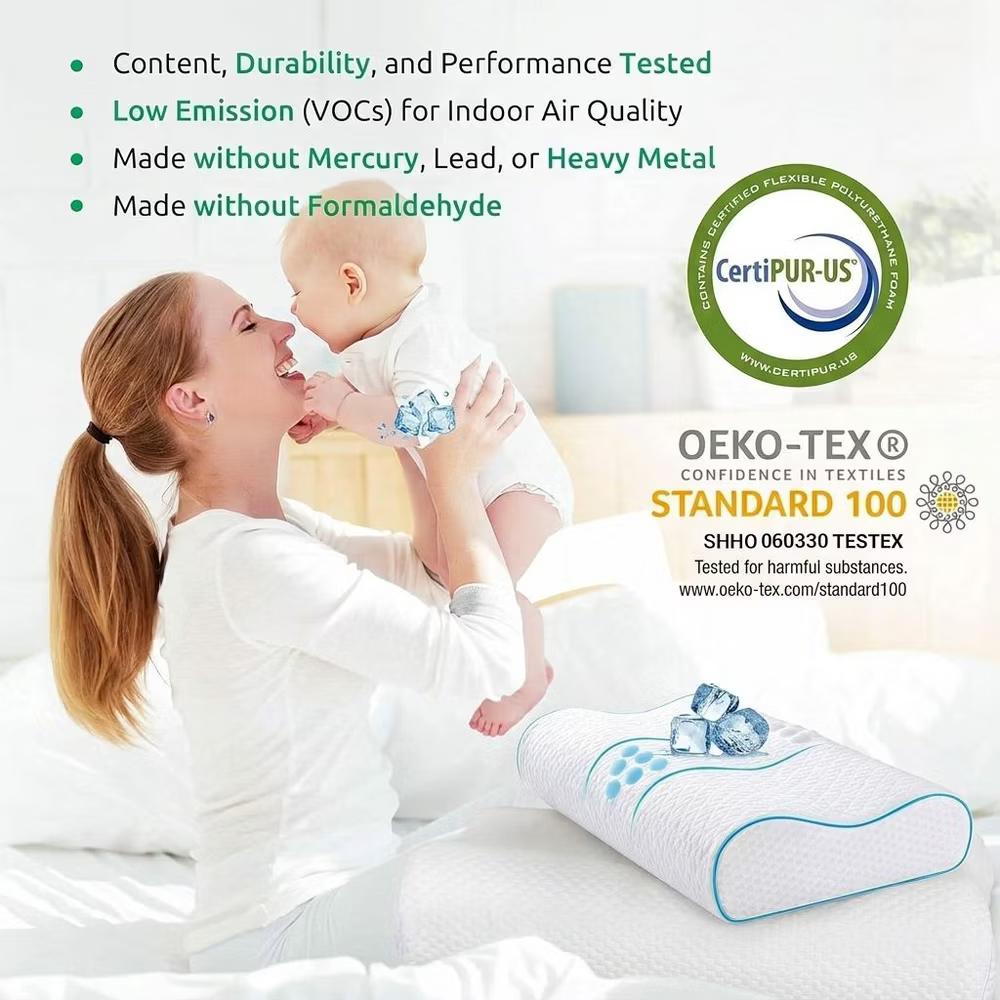 Neck pillow, 3-layer memory foam neck pillow for neck pain, cool and breathable, adjustable sandwich pillow - Image 2