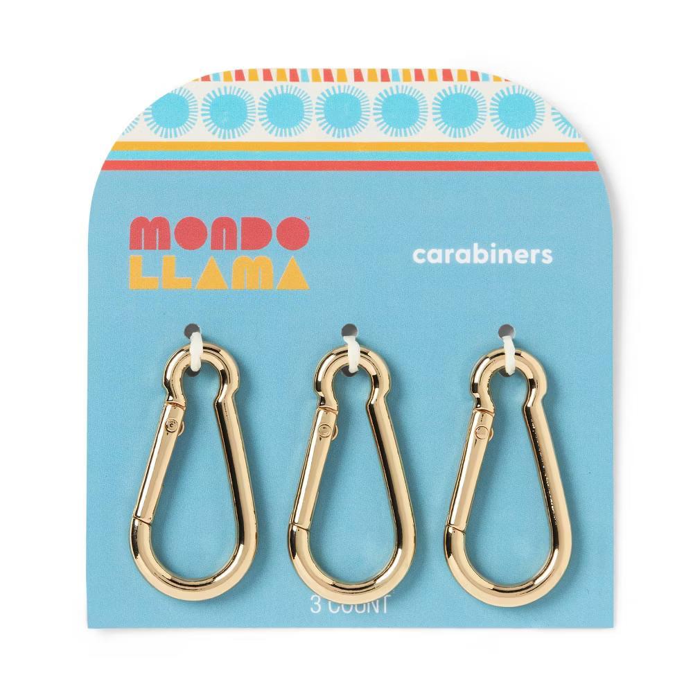 3pk Carabiners Gold