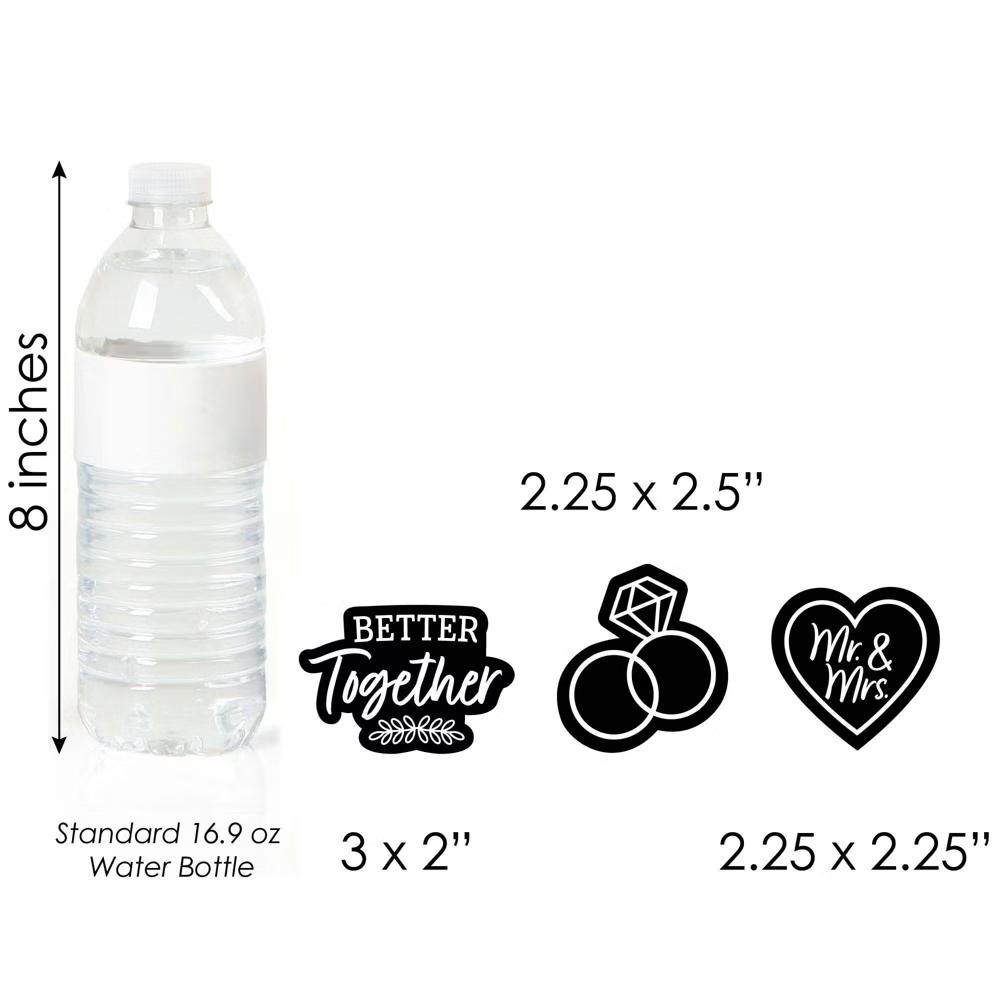 Mr. and Mrs. - Dessert Cupcake Toppers - Black and White Wedding or Bridal Shower Clear Treat Picks - Set of 24 - Image 6