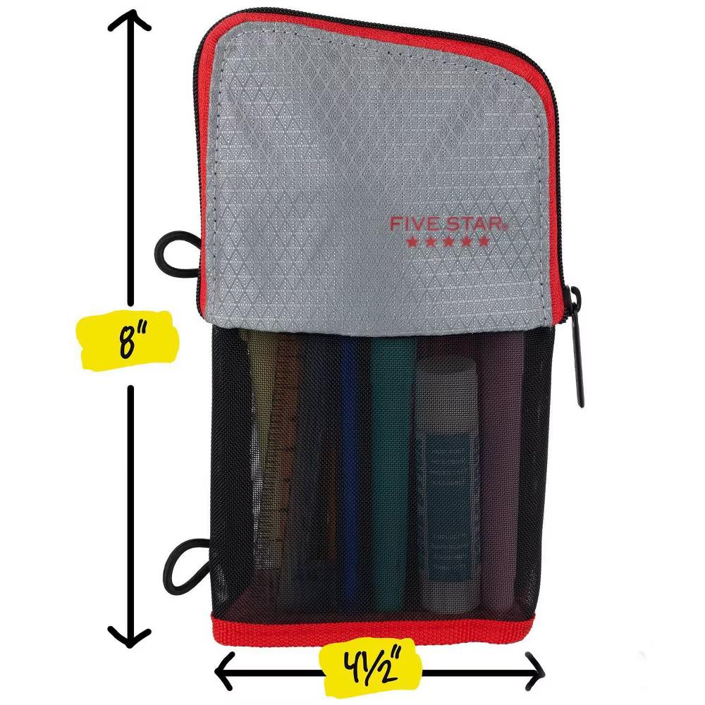 Mead Five Star Stand and Store Pencil Pouch (Colors May Vary): Zipper Closure, Multicolored, Polyester & Fabric, 8"x4.5" - Image 4