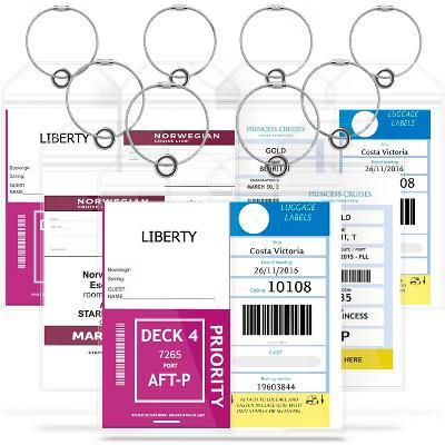 GreatShield 8 Pack Cruise Luggage Tag Holder for Carnival, Princess, Costa, Holland America, P&O & Norwegian Luggage Tags Cruise Ships w/ Zip Seal - Image 2