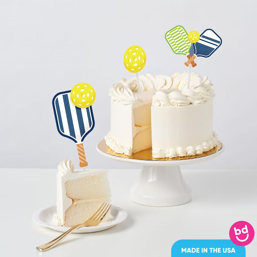Pickleball Cake Topper Set, Let’s Rally Birthday Party Dessert Decorations for Pickleball Retirement or Tournament Party – 3 Ct - Image 5