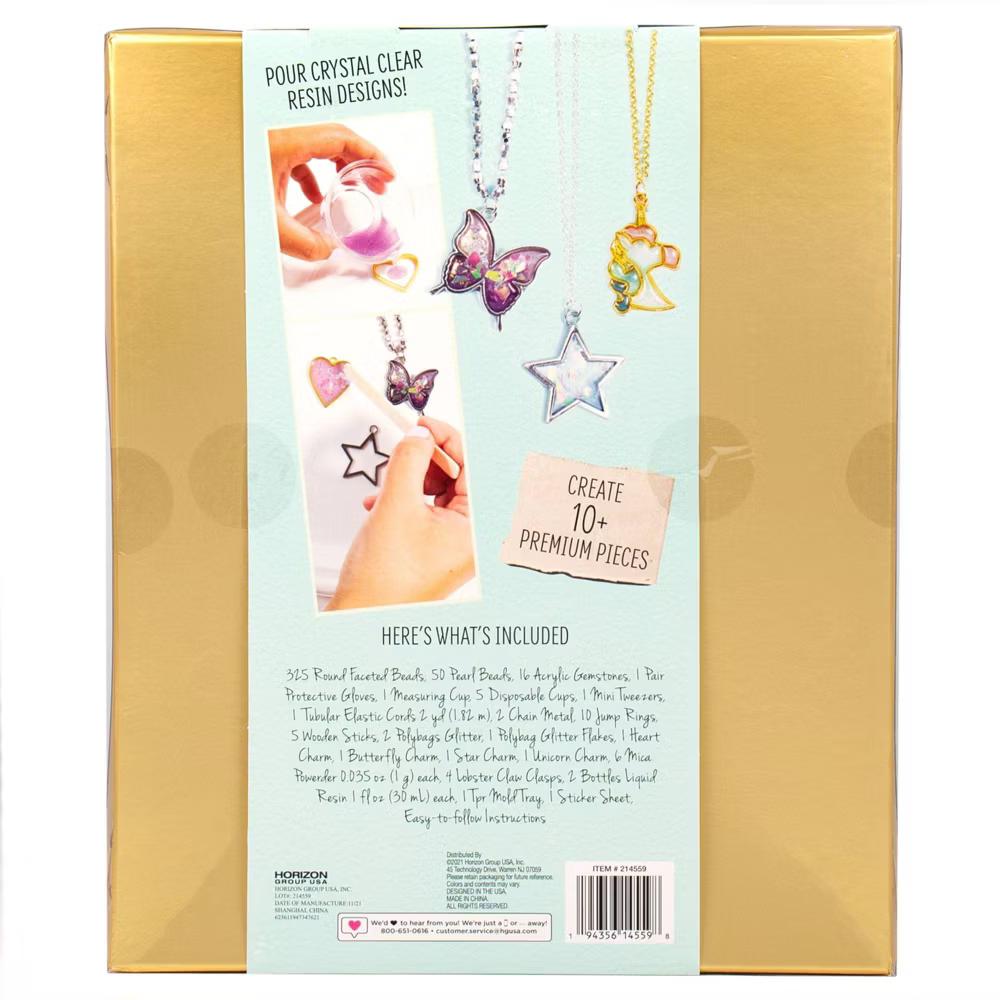 D.I.Y. Resin Jewelry Studio - Jewelry Making Kit with Beads, Resin Charms, Glitter & Instructions for Adults - Image 6