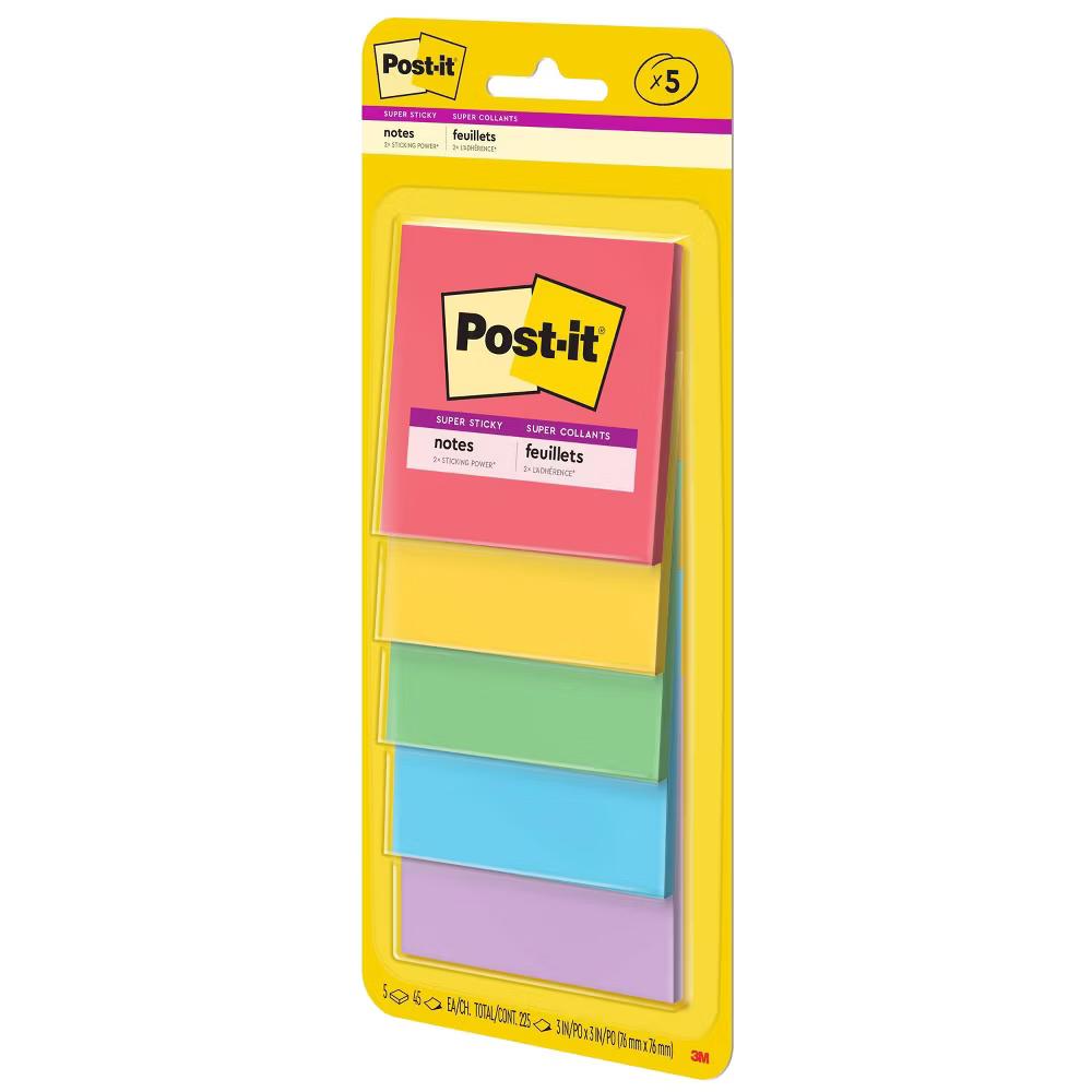5pk 3" 3" Super Sticky Notes 45 Sheets/Pad - Marrakesh Collection: Multicolor Office Supplies, Art & Design - Image 16