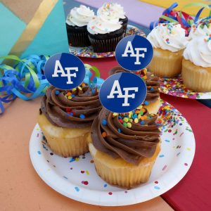U.S. Air Force Academy Primary Logo Cupcake Picks Toppers Decoration Set of 6