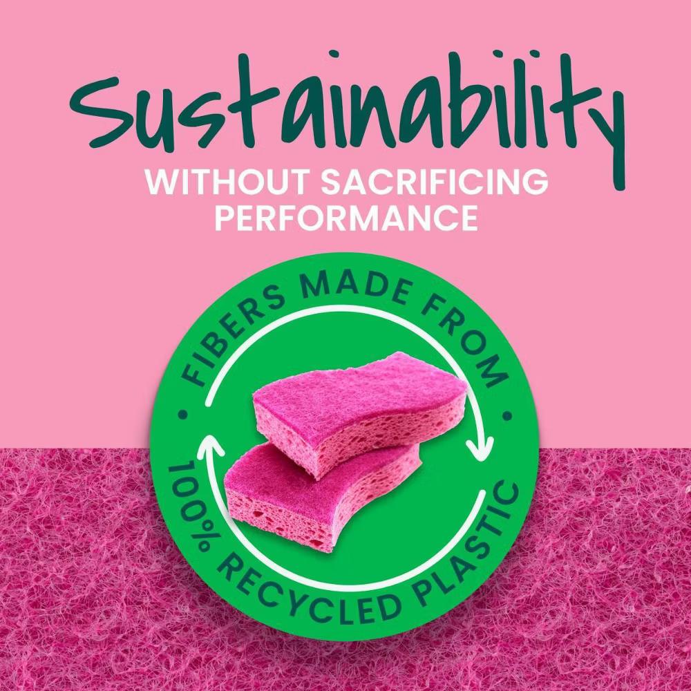 Delicate Clean Non-Scratch Scrub Sponges - 3ct: Multi-Surface, Reusable Cellulose Cleaning Tools - Image 4