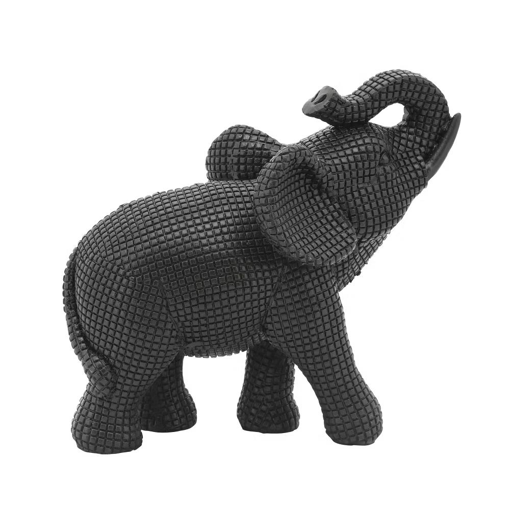 Sagebrook Home 7" Elephant Sculpture - Decorative Polyresin Elephant Statue For Home Decor - Table Accent, Desktop Figurine - Image 6