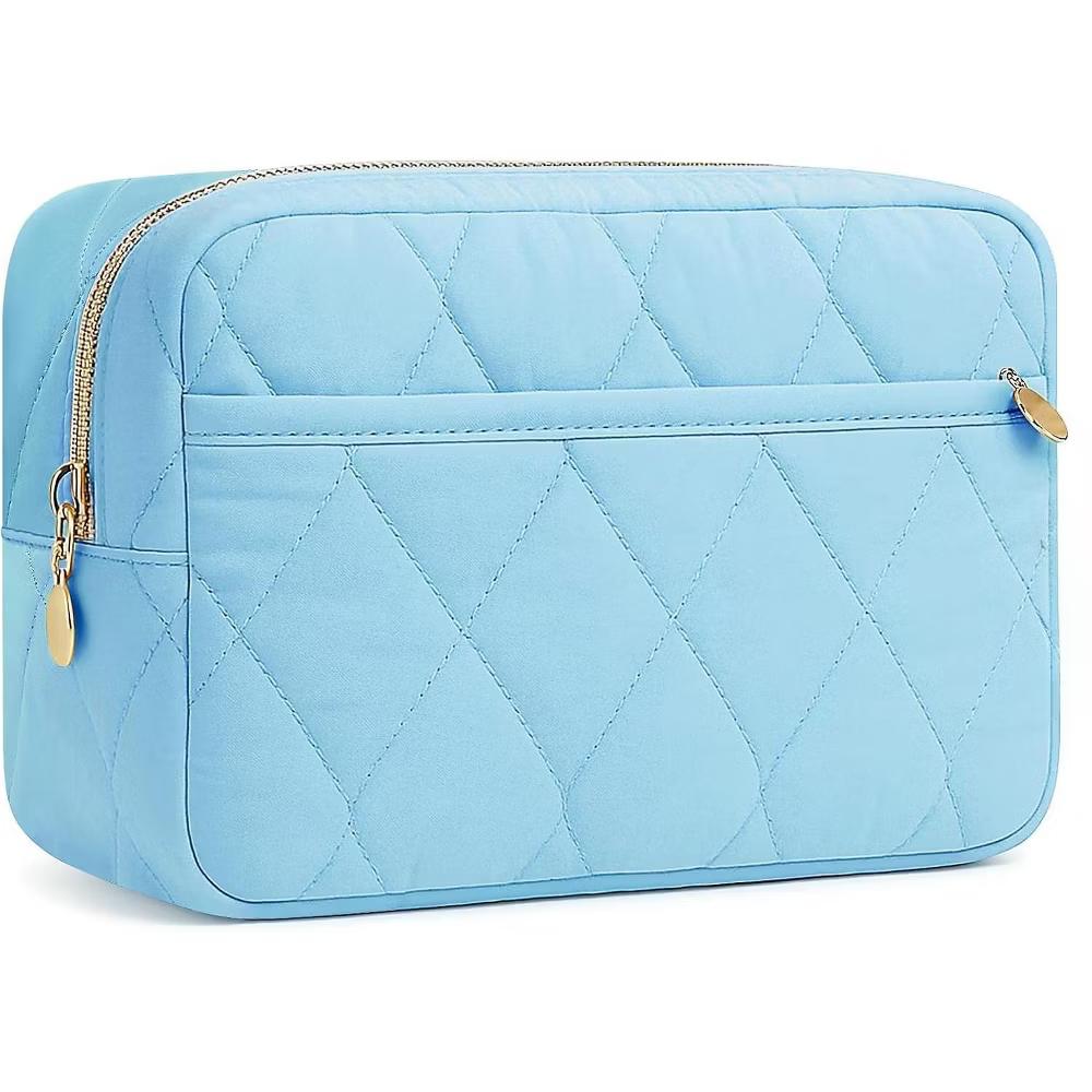 Puffy Padded Makeup Bag Travel Organizer. Wide-Open Cosmetic Pouch for Toiletries and Essentials. - Image 8