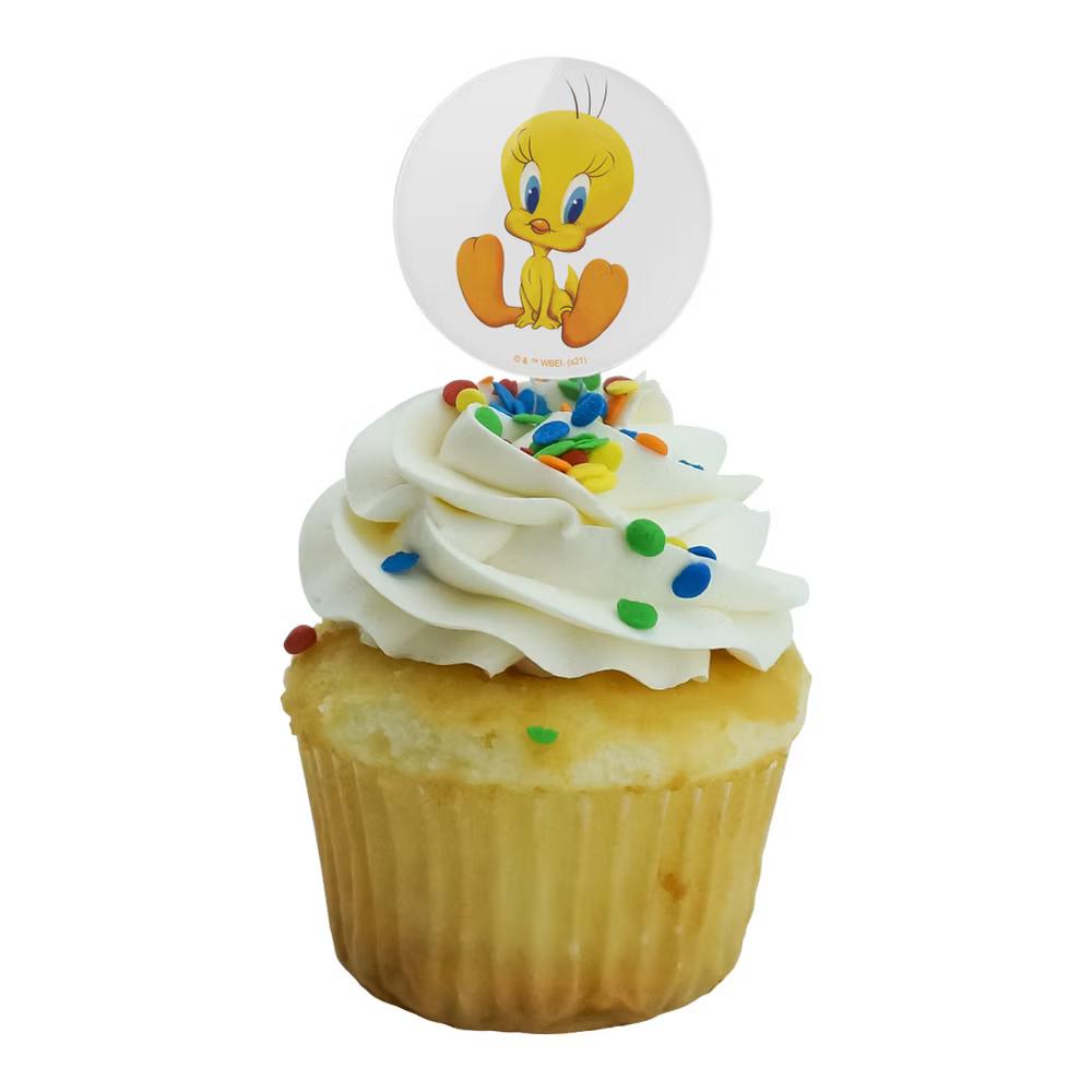 Looney Tunes Cute Tweety Cupcake Picks Toppers Decoration Set of 6 - Image 3